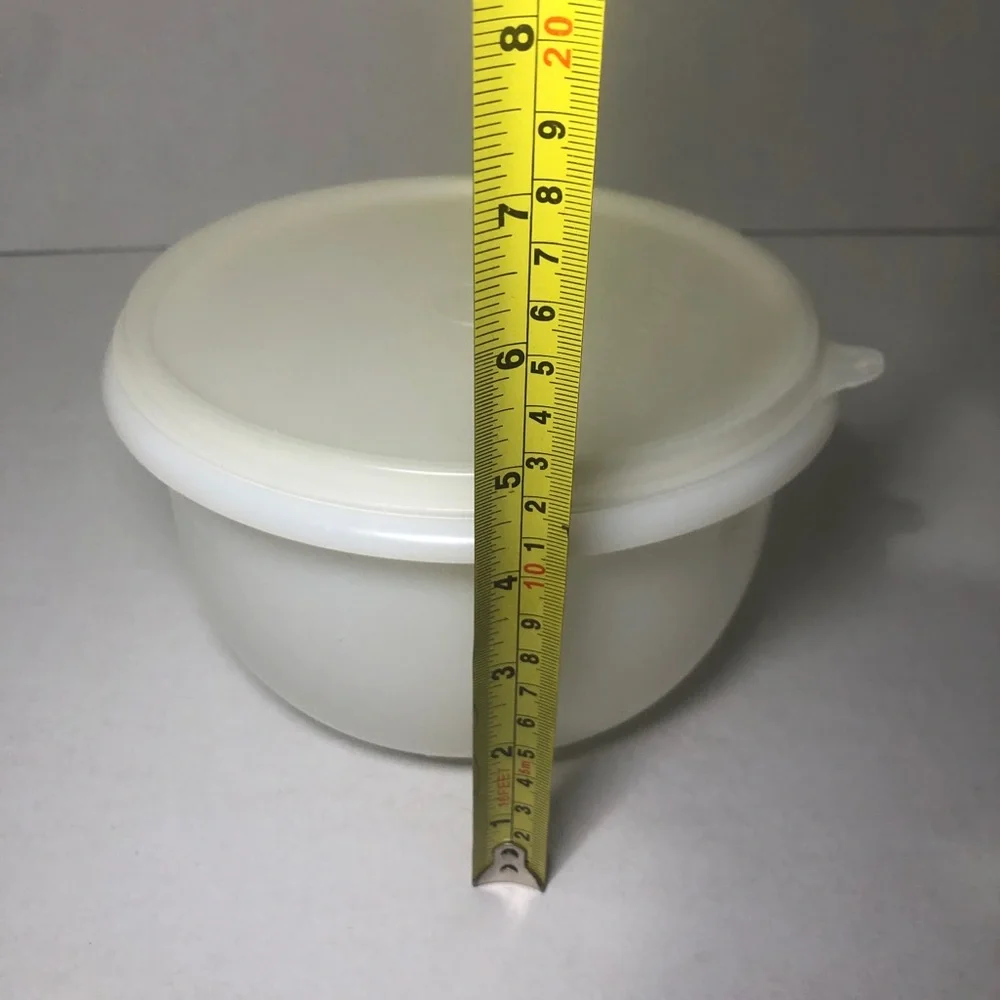 Vintage Tupperware 271-9 Mixing Bowl Sheer White Sheer Lid 228-26 Tab X